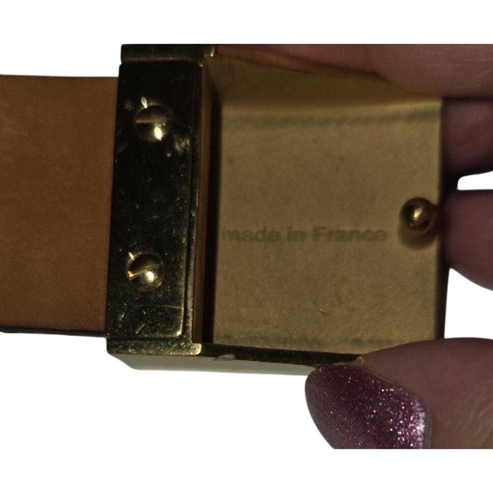 Louis Vuitton Damier Ebene Brown Belt with Gold Buckle - Picture 8 of 10